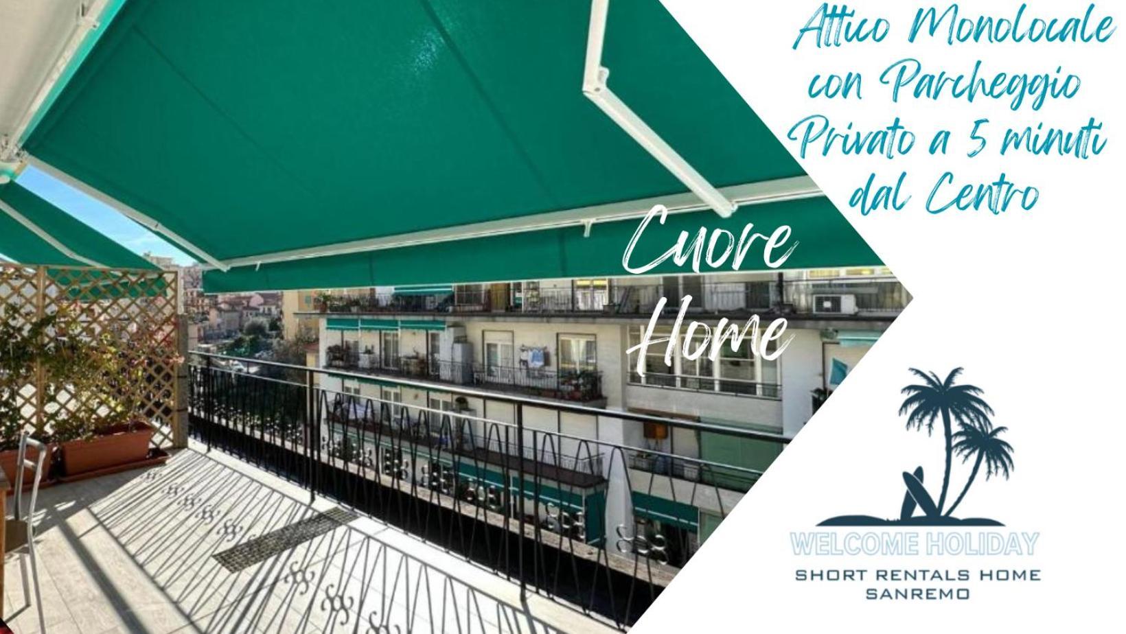Wh - Cuore Home - Attico Monolocale Con Parcheggio Gratuito - 5 Minuti Dal Centro - Wifi San Remo Exterior foto